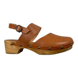 Papanatas Clogs, einfarbig, mit Kontrastsohle und Lederschnalle für Mädchen