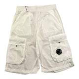 CP Company Bermuda Einfarbig mit Taschen Weiß für Jungen