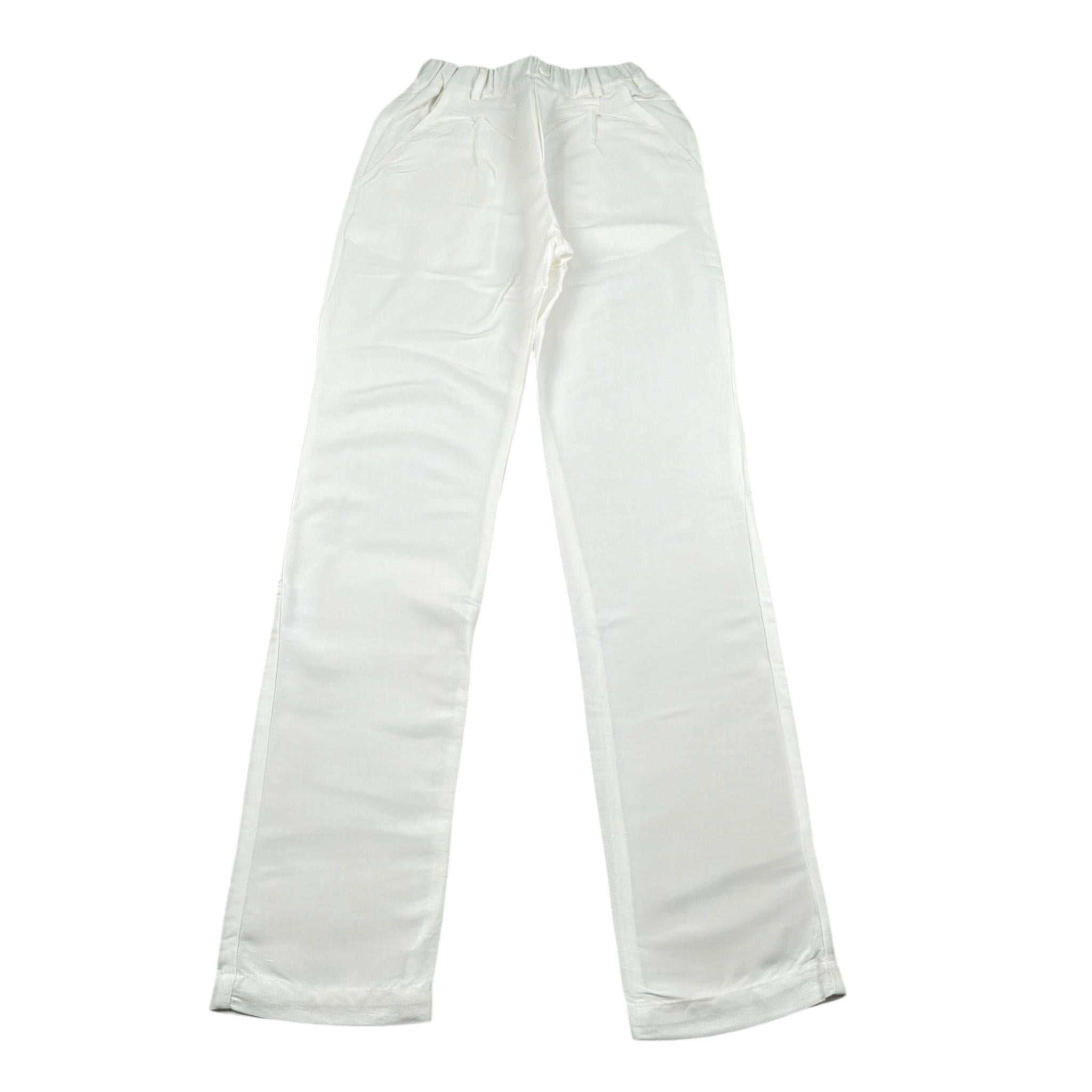 Lalalu' Pantalone Tinta Unita con Elastico In Vita per Bambino PTL40PB BIANCO LALALU' 