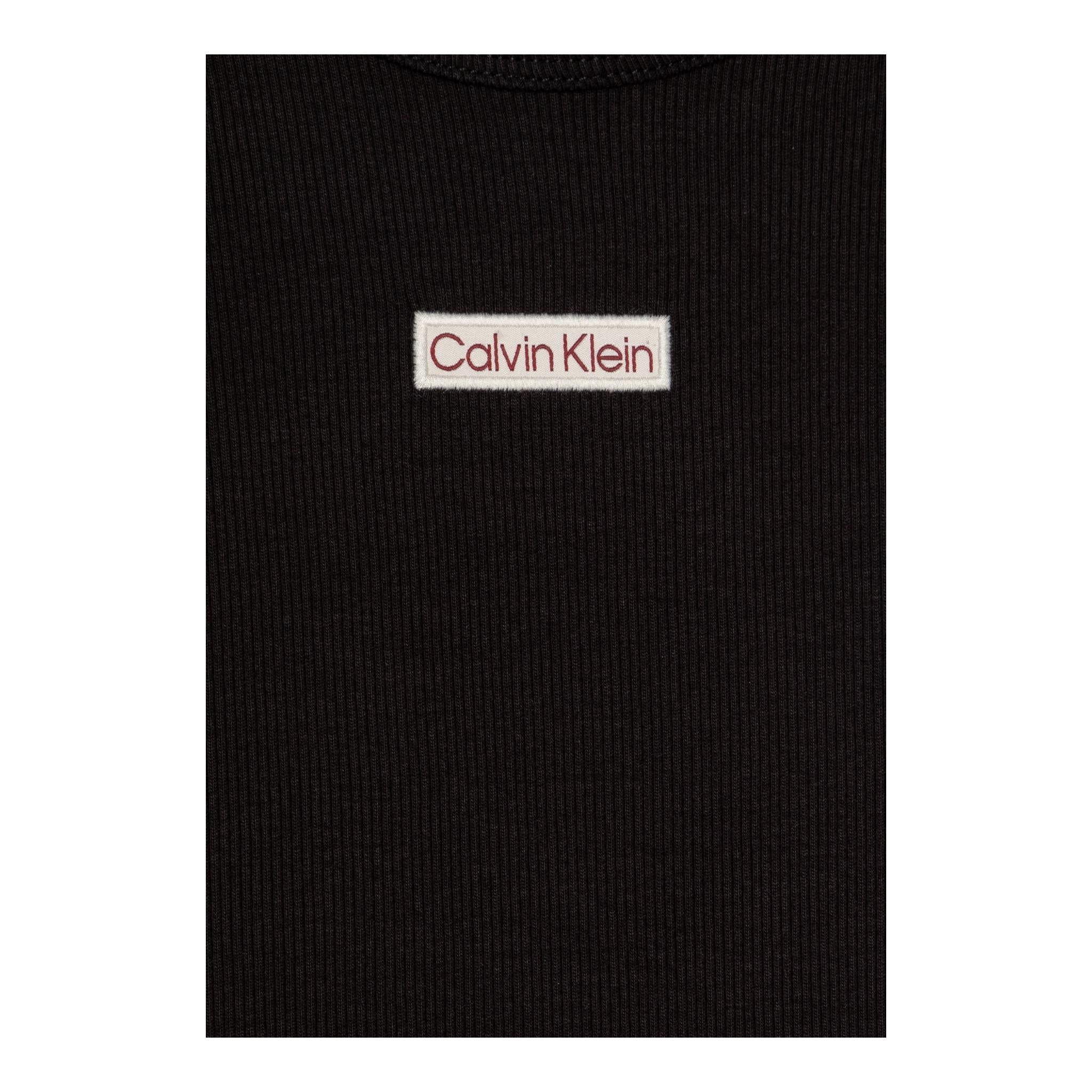 Calvin Klein Abito tinta unita Giromanica con Logo Nero per Bambina IG0IG02906XXX NERO CALVIN KLEIN 