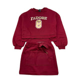 NAICE gompleto 2pz felpa-gonna tinta unita  Bordeaux per Bambina 24215 BORDEAUX NAICE 
