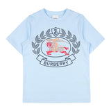 Burberry T-Shirt Rundhalsausschnitt Einfarbig mit Kontrastdruck Hellblau Für Jungen