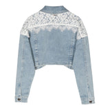 Twinset Schlichte Jeansjacke mit hellblauer Stickerei für Mädchen