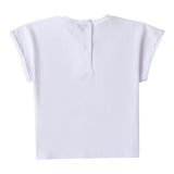 Sarabanda T-Shirt Girocollo Tinta Unita con Stampa per Bambina 0B319 BIANCO SARABANDA 