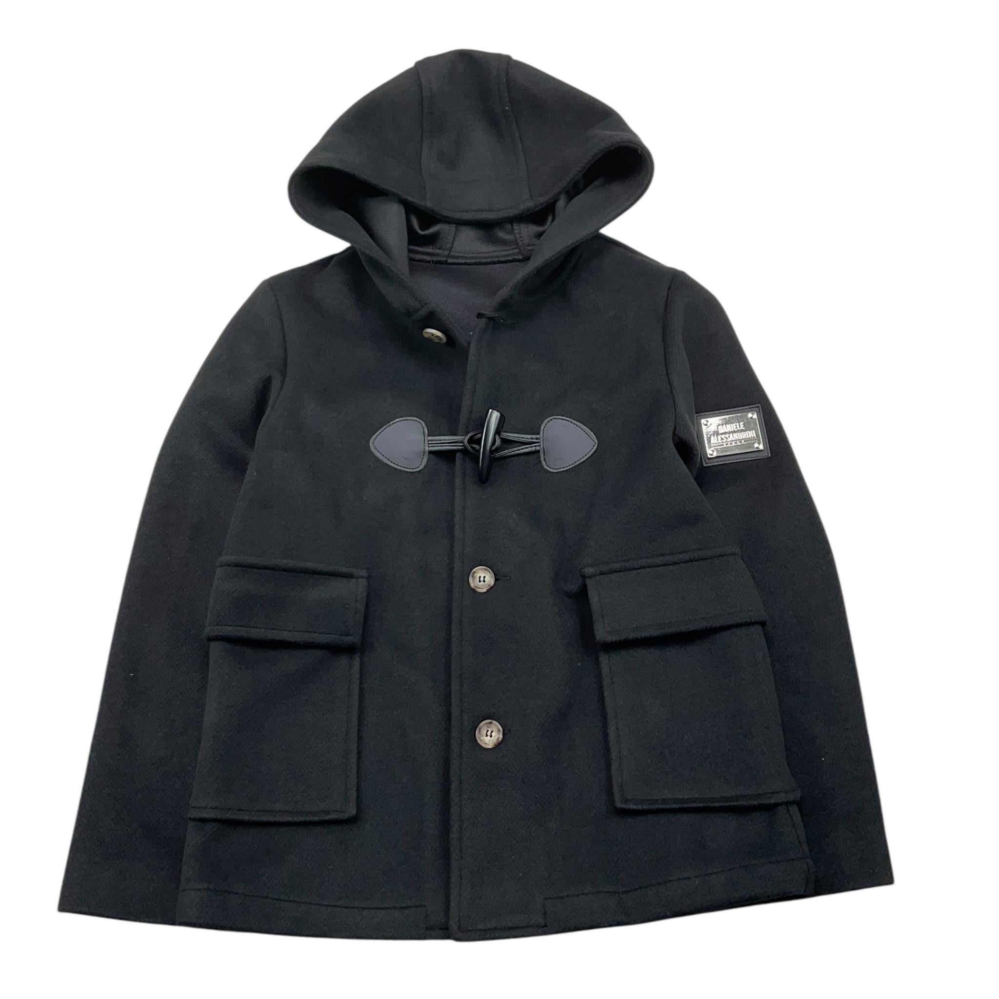 DANIELE ALESSANDRINI cappotto tinta unita con cappuccio Nero per Bambino 1231O00016X NERO DANIELE ALESSANDRINI 