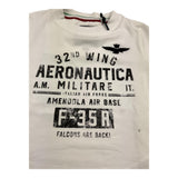 Aeronautica Militare T-Shirt Girocollo Tinta Unita con Stampa per Neonato 251TS0022A BIANCO AERONAUTICA MILITARE 