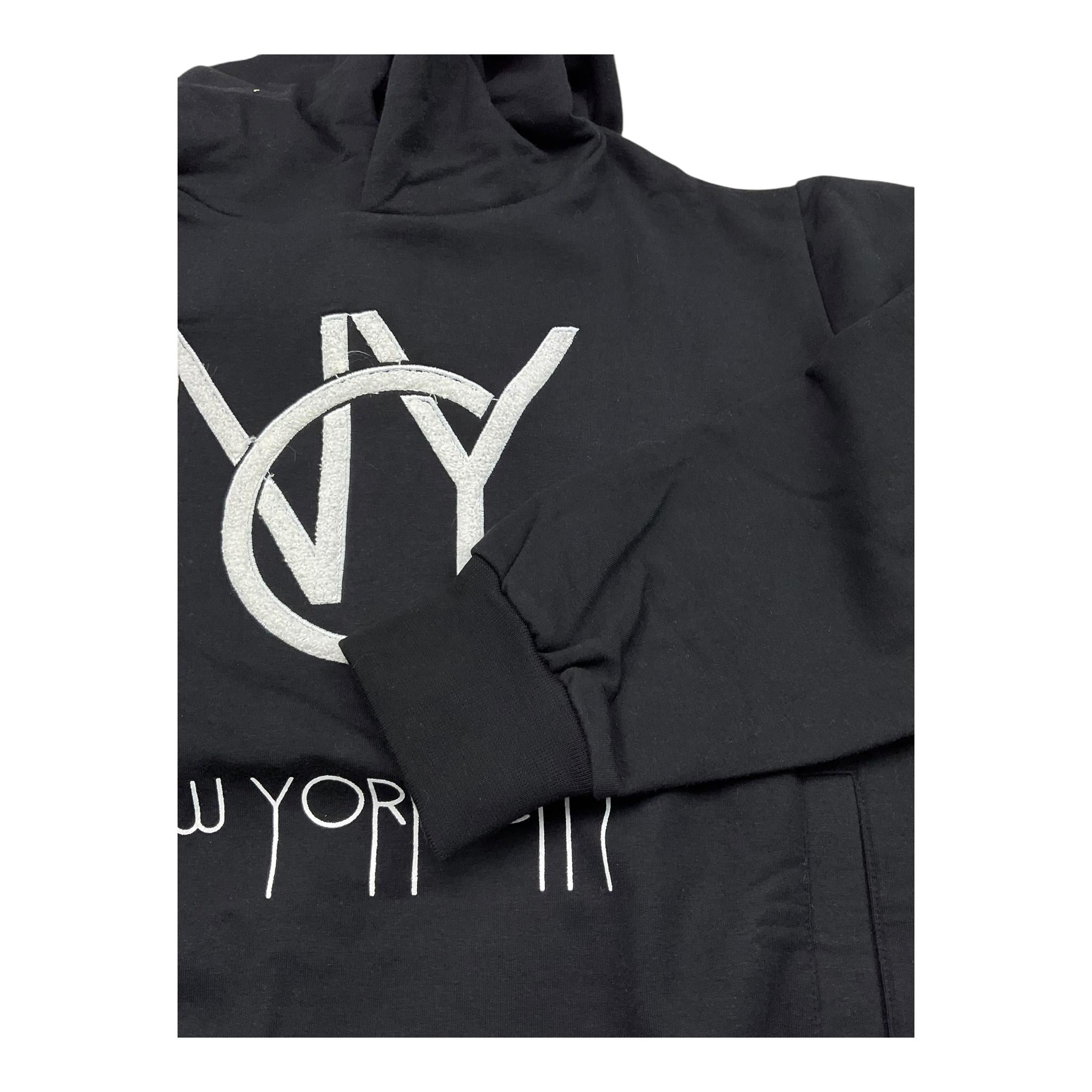 NEVER TOO felpa chiusa con cappuccio tinta unita con stampa in contrasto Nero per Bambino NT2108RX NERO NEVER TOO 