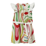 Emilio Pucci Giromanic Kleid Fantasy Print mit mehrfarbigem Riemen für Mädchen