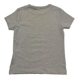 Name.It Einfarbiges T-Shirt mit Rundhalsausschnitt und grauem Aufdruck für Mädchen