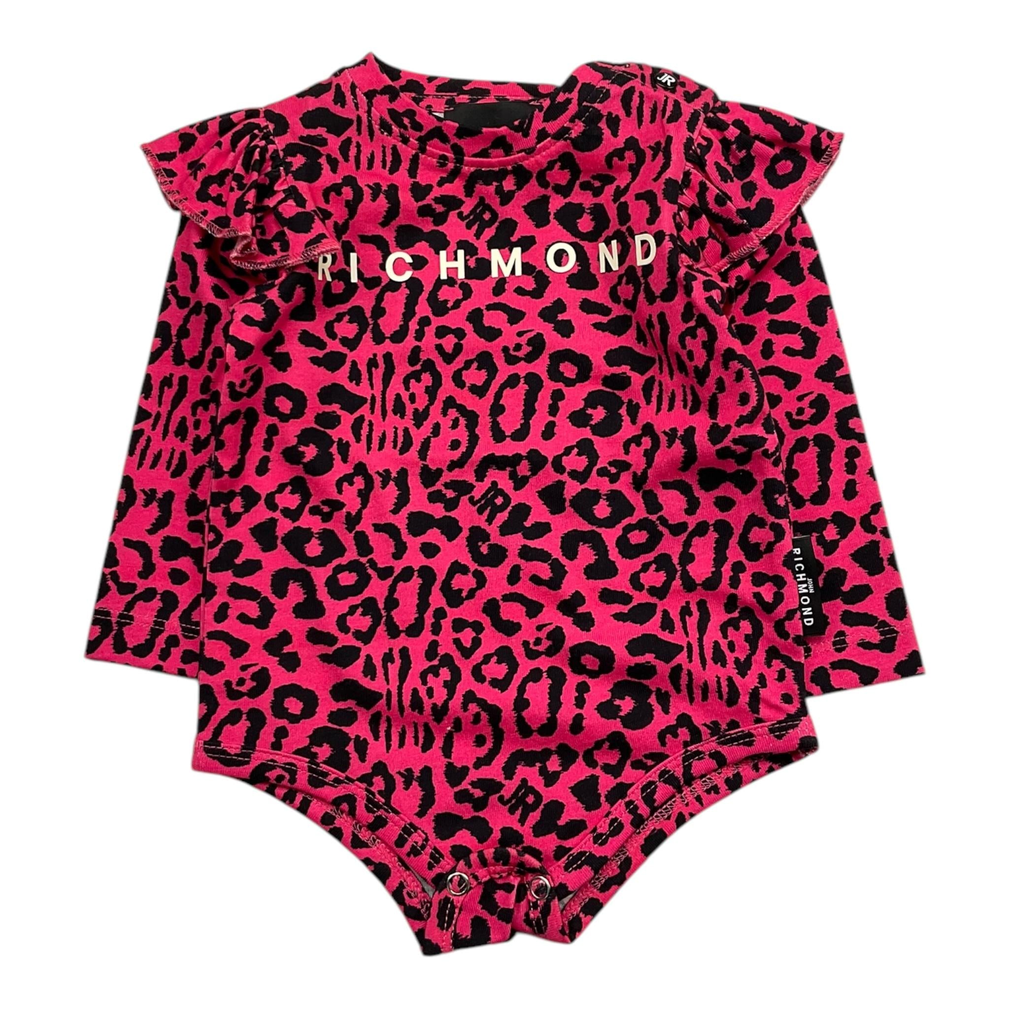 JOHN RICHMOND body tinta unita con fantasia maculata Fuxia per Neonata RIA2512BD FUXIA JOHN RICHMOND 