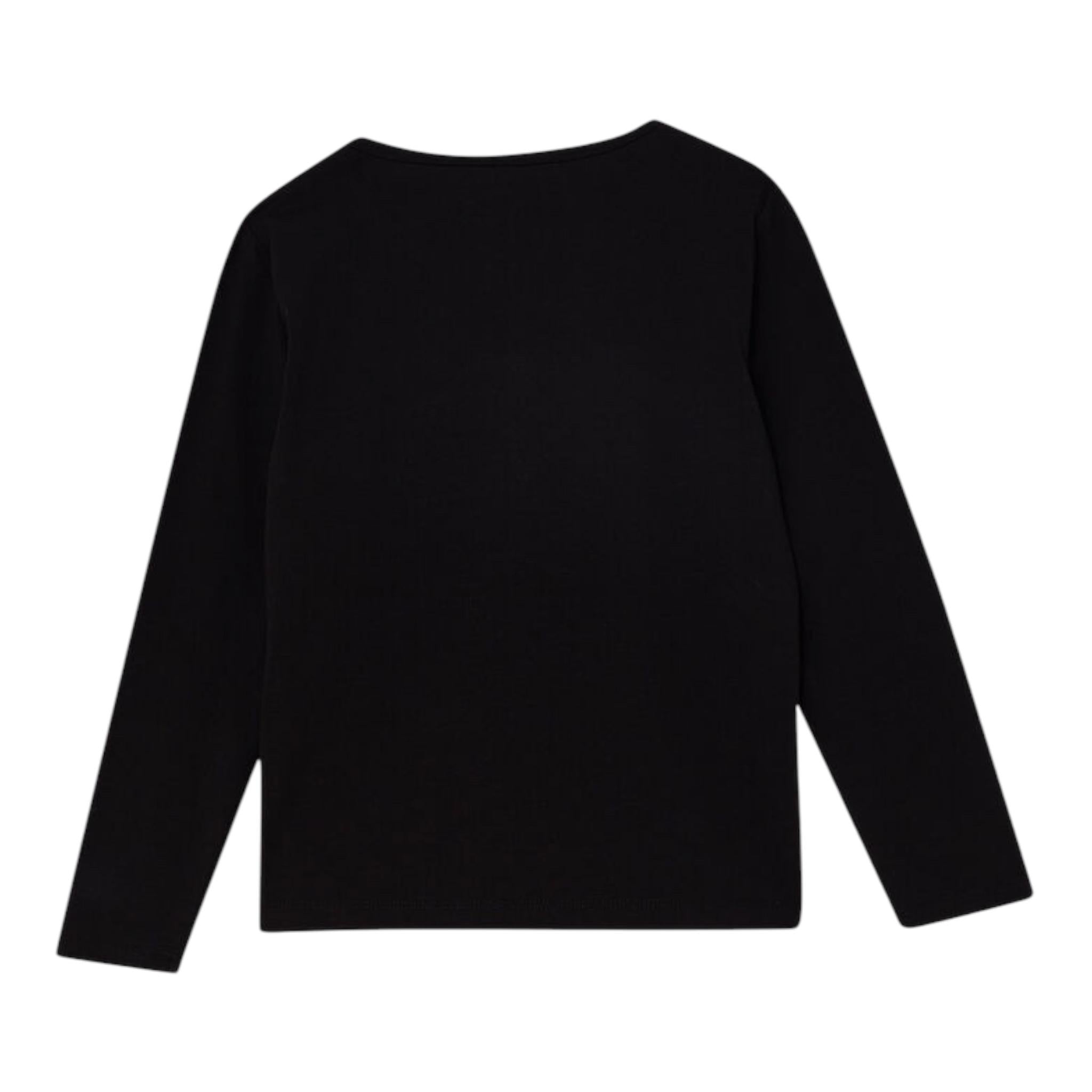 LIU JO shirt girocollo tinta unita con stampa e applicazioni Nero per Bambina GF4093 NERO LIU JO 