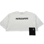 Patrizia Pepe T-Shirt Girocollo Tinta Unita Modello Crop per Bambina 7M0878 BIANCO PATRIZIA PEPE 