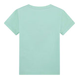Guess T-Shirt Girocollo Tinta Unita con Stampa per Bambina K5GI14K6YW4 VERDE ACQUA GUESS 