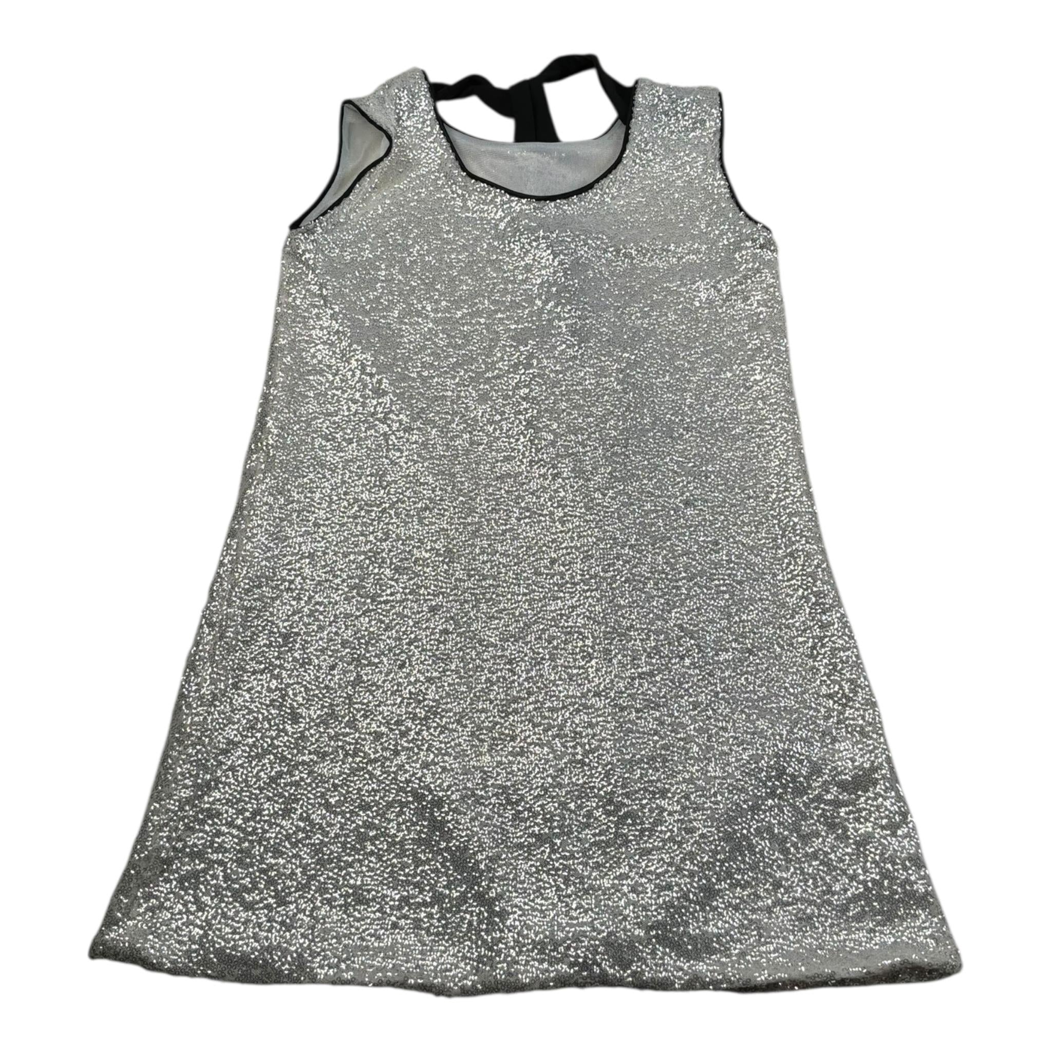 Manila Grace Abito Tinta Unita con Paillettes Giromanica per Bambina 138AMJS25 ARGENTO MANILA GRACE 