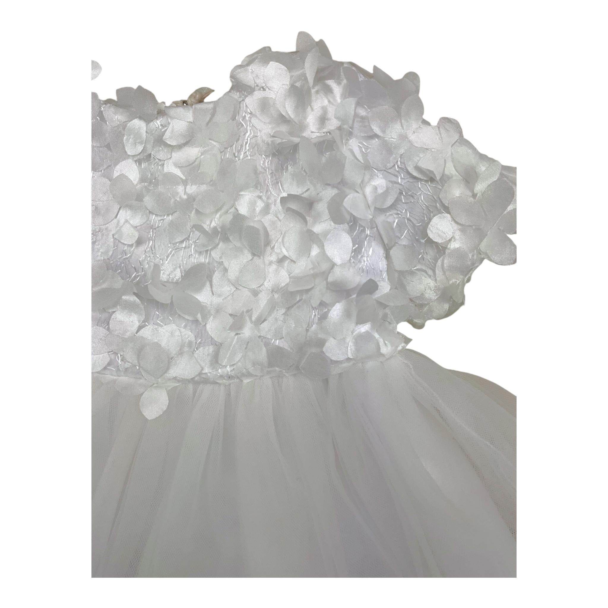 NANAN abito cerimonia mezza manica con tulle  Bianco per Neonata N053 BIANCO NANAN 