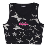 Diadora Top Giromanica Einfarbig mit Print Schwarz für Mädchen