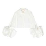 Elisabetta Franchi Camicia Manica Lunga tinta unita Bianco per Bambina EFCA207 BIANCO ELISABETTA FRANCHI 