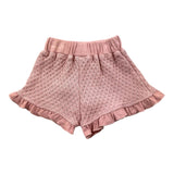 Bamboom+Babies Einfarbige Strickshorts mit elastischer Taille, Rosa für Baby-Mädchen