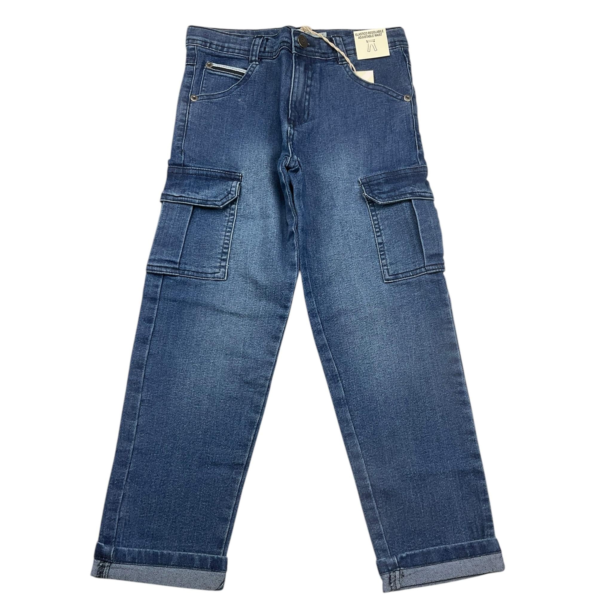EMC jeans tinta unita con tasconi Blu per Bambino BZ7114 BLU EMC 