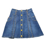 Balmain Einfarbiger Jeansrock Mit Reißverschluss Blau Für Mädchen