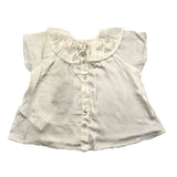 Caffe' D'Orzo Shirt Halbarm Einfarbig Creme für Baby Mädchen