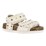 Colors Of California Einfarbige Sandalen mit Glitzerschnallen in Weiß für Baby-Mädchen