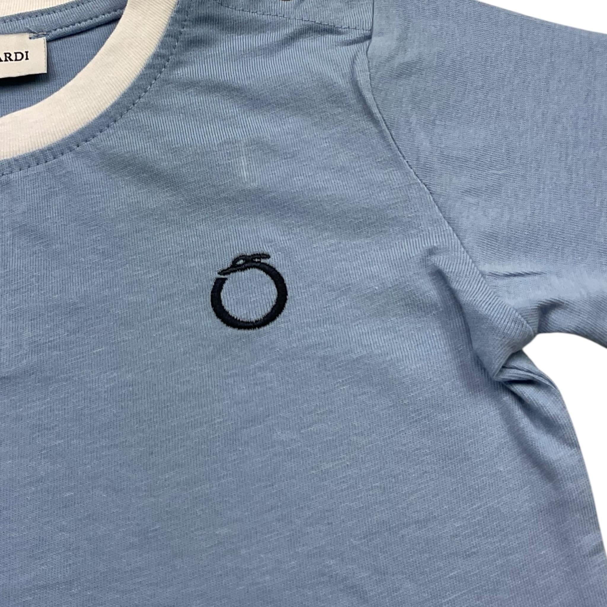 Trussardi T-Shirt Tinta Unita con Stampa per Bambino TIP25045TSJ AZZURRO TRUSSARDI 