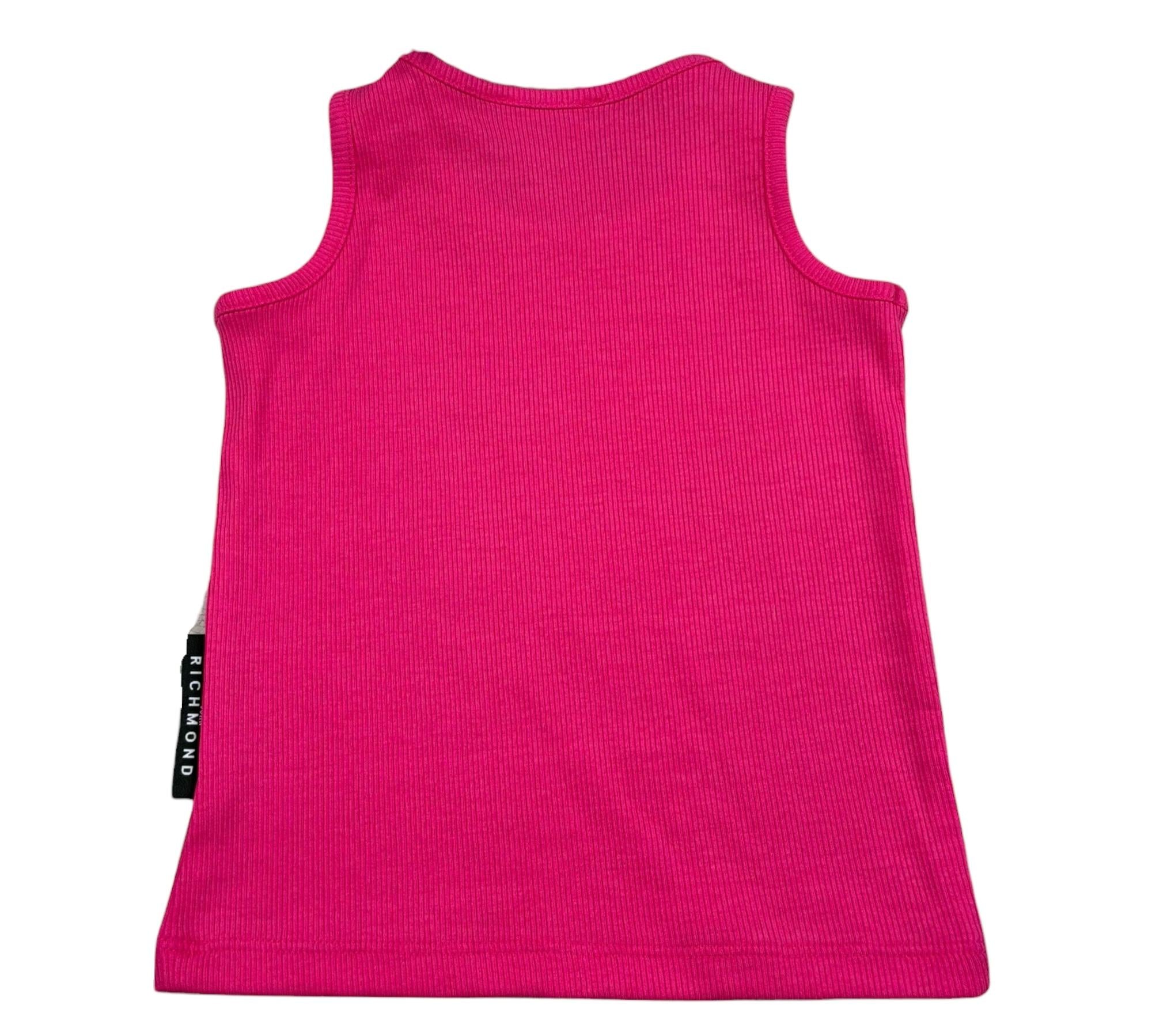 John Richmond Canotta Gircllo Tinta Unita con Logo per Neonata RIP26037CNA FUXIA JOHN RICHMOND 