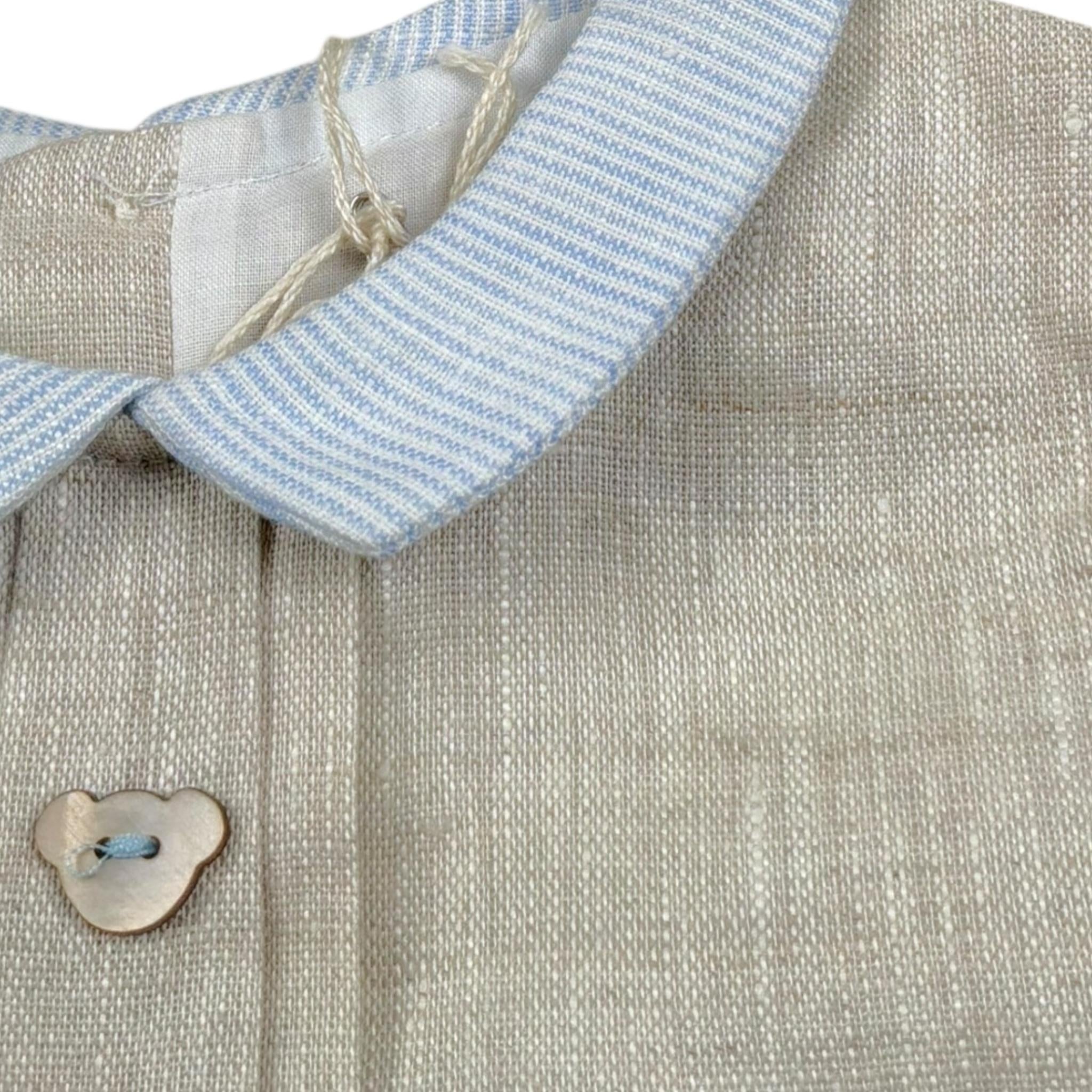 La Stupenderia Pagliaccetto Tinta Unita Giromanica per Neonato TBPG51 BEIGE LA STUPENDERIA 