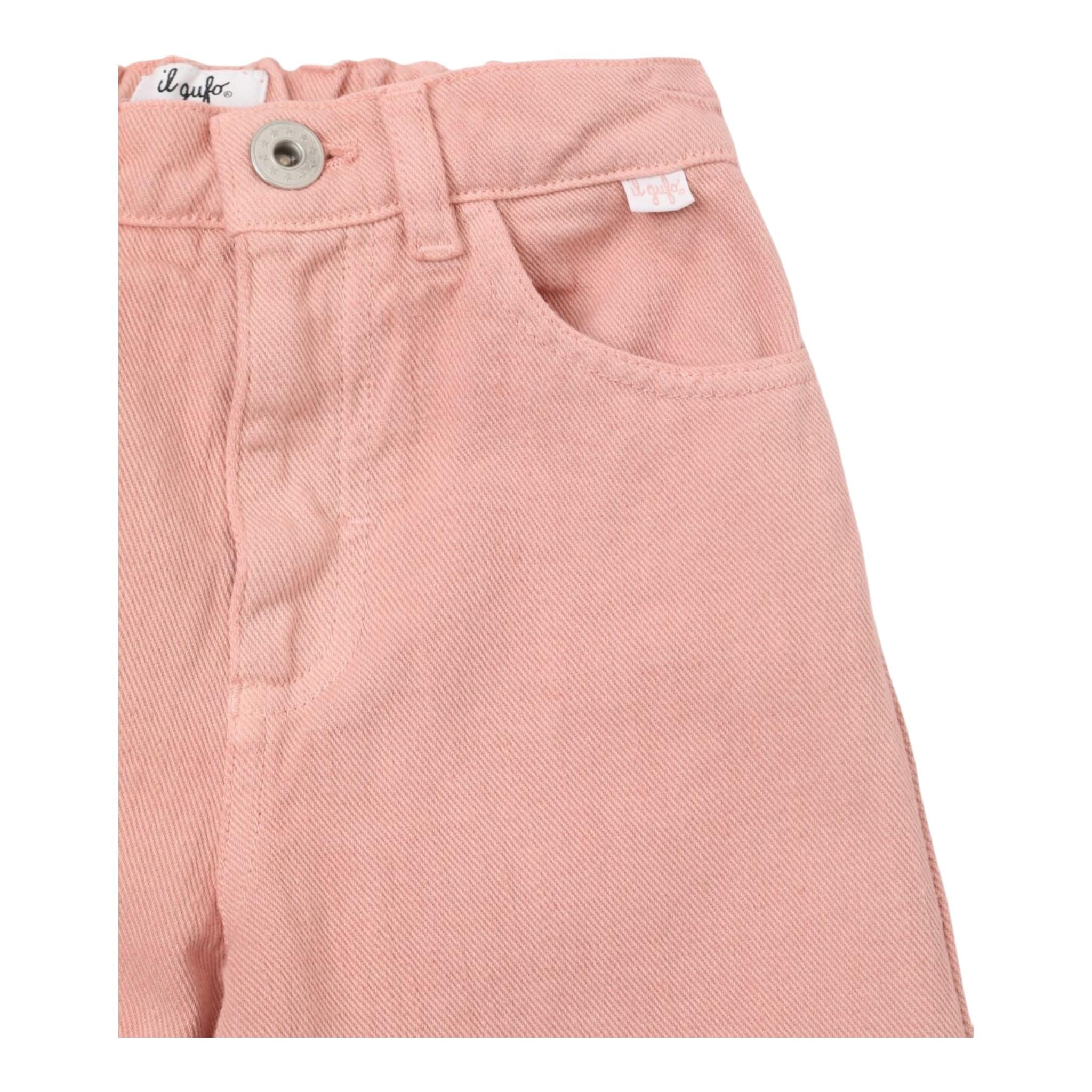 Il Gufo Jeans Tinta Unita Modello Palazzo per Neonata P25PL434J0044N ROSA IL GUFO 