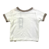 Bamboom+Babies Einfarbiges T-Shirt mit kontrastierendem Rundhalsausschnitt, Creme für Neugeborene