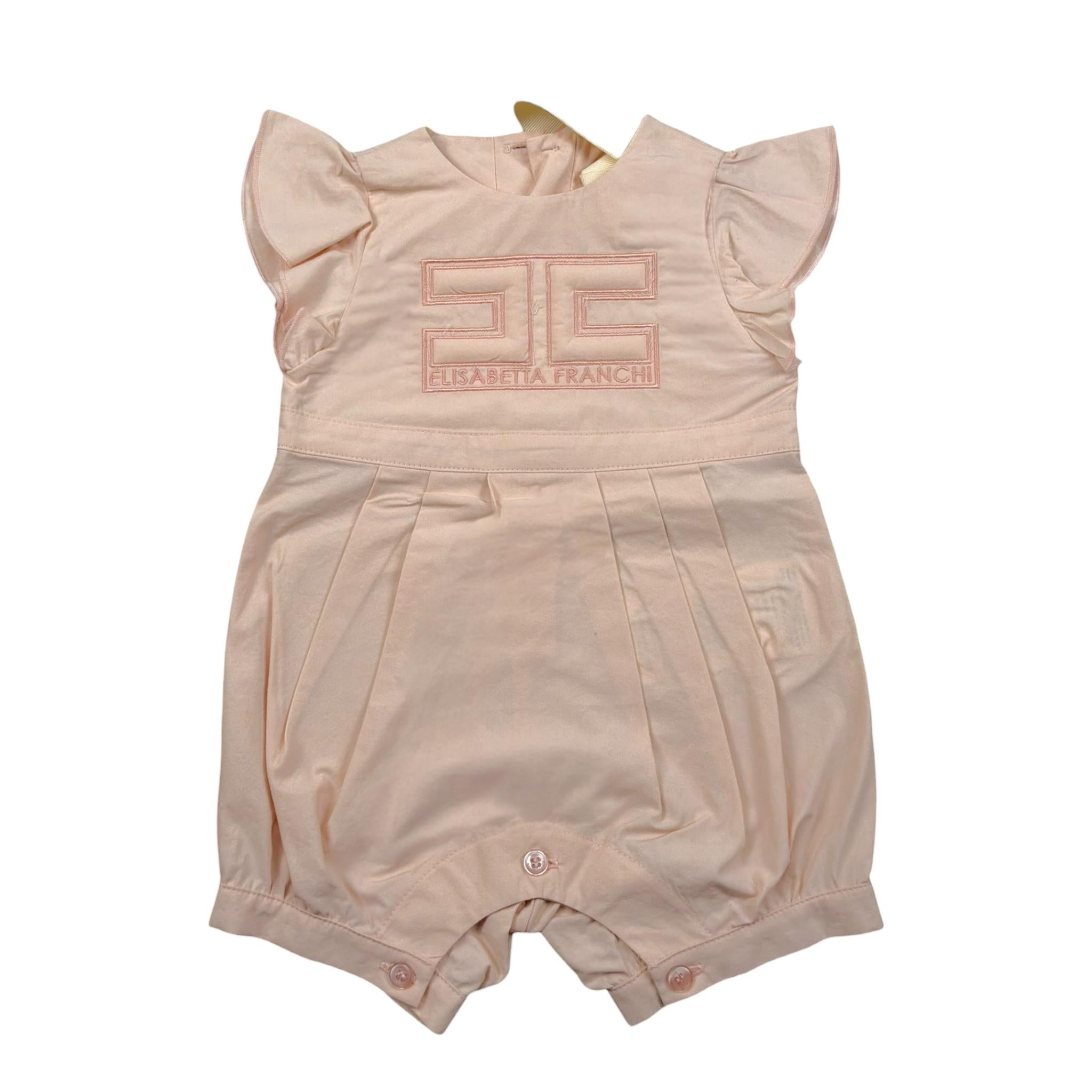 Elisabetta Franchi Pagliaccetto Tinta Unita con Logo per Neonata ENPG035 ROSA ELISABETTA FRANCHI 
