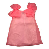 Dou Dou – Ärmelloses Kleid aus einfarbigem rosa Tüll für Mädchen