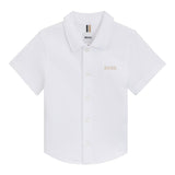 Boss Camicia Mezza Manica Tinta Unita per Neonato J52092 BIANCO BOSS 