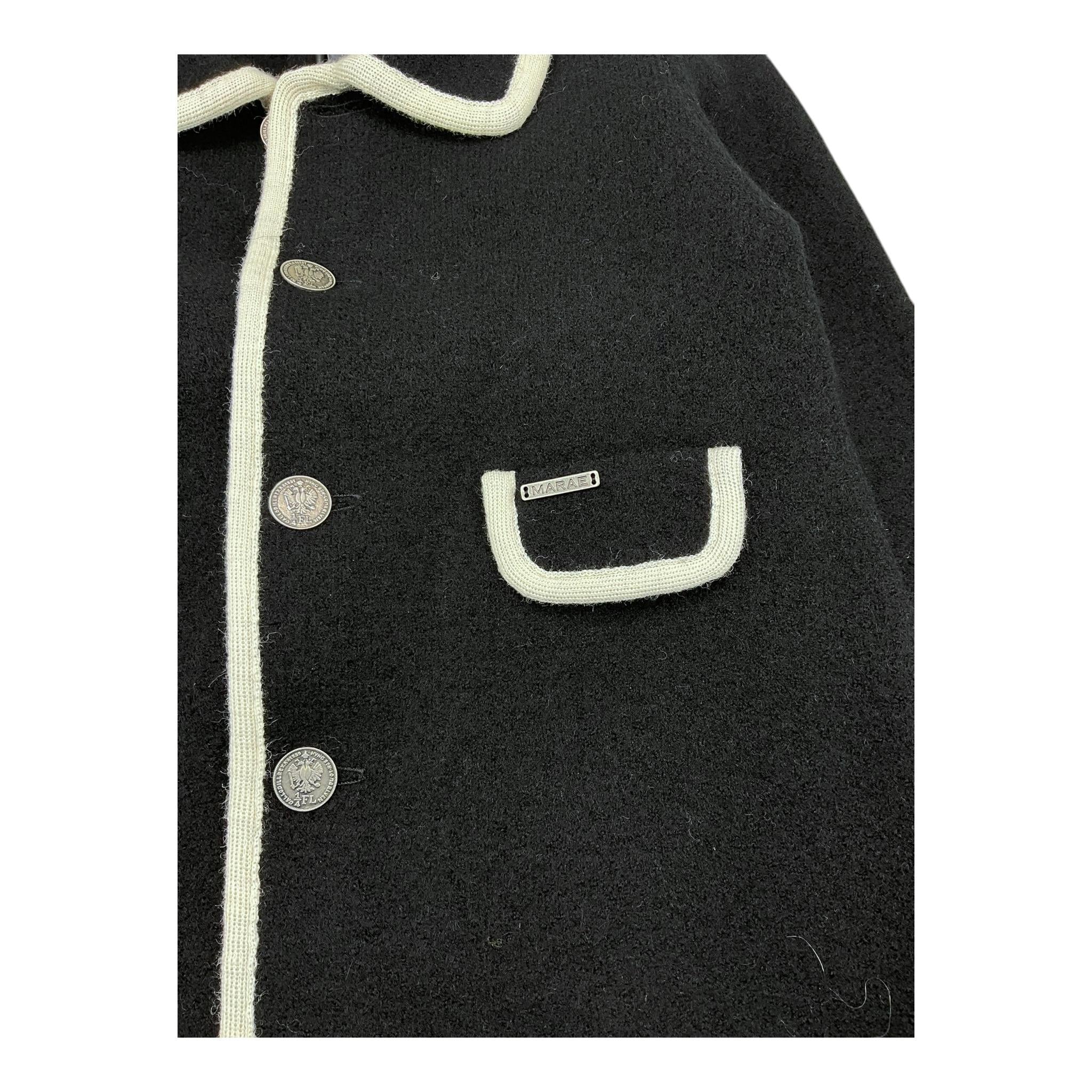 MARAE KIDS cappotto tinta unita con profili in contrasto Nero per Bambina 3326 NERO MARAE KIDS 