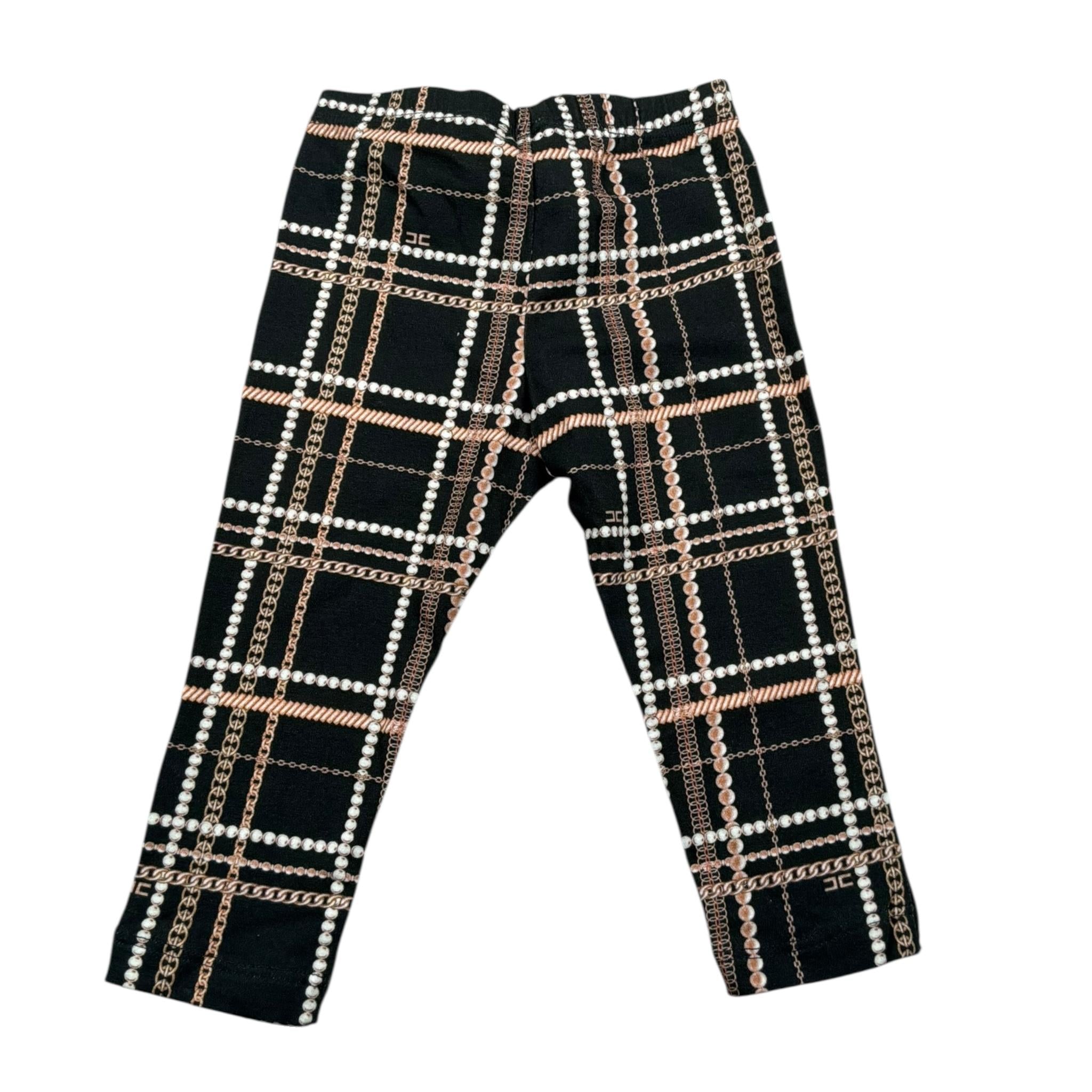 Elisabetta Franchi Leggins Tinta Unita Stampa Fantasia per Bambino EGPA35J NERO ELISABETTA FRANCHI 