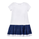 Monnalisa Abito Mezza Manica Tinta Unita con Stampa per Bambina 19E916 BIANCO MONNALISA 