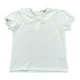 Lalalu' T-Shirt Tinta Unita con Colletto per Neonata TSL170PB BIANCO LALALU' 