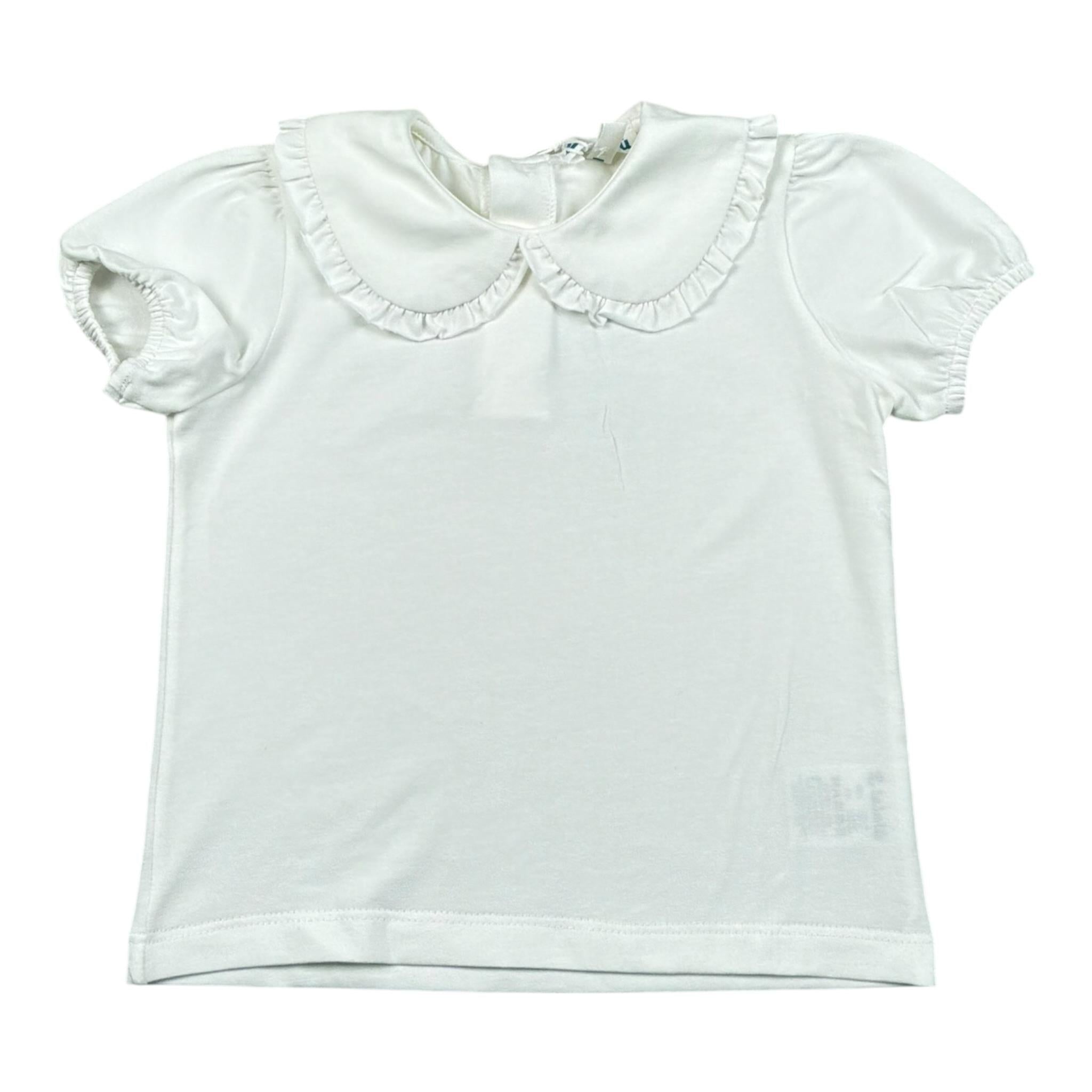 Lalalu' T-Shirt Tinta Unita con Colletto per Neonata TSL170PB BIANCO LALALU' 