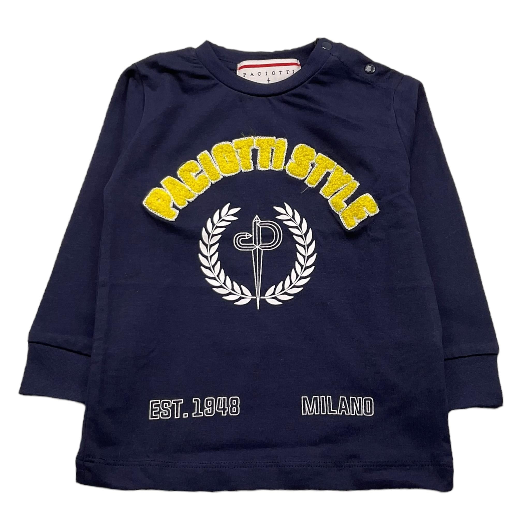 CESARE PACIOTTI shirt girocollo tinta unita con logo Blu per Bambino TSP05307B BLU CESARE PACIOTTI 