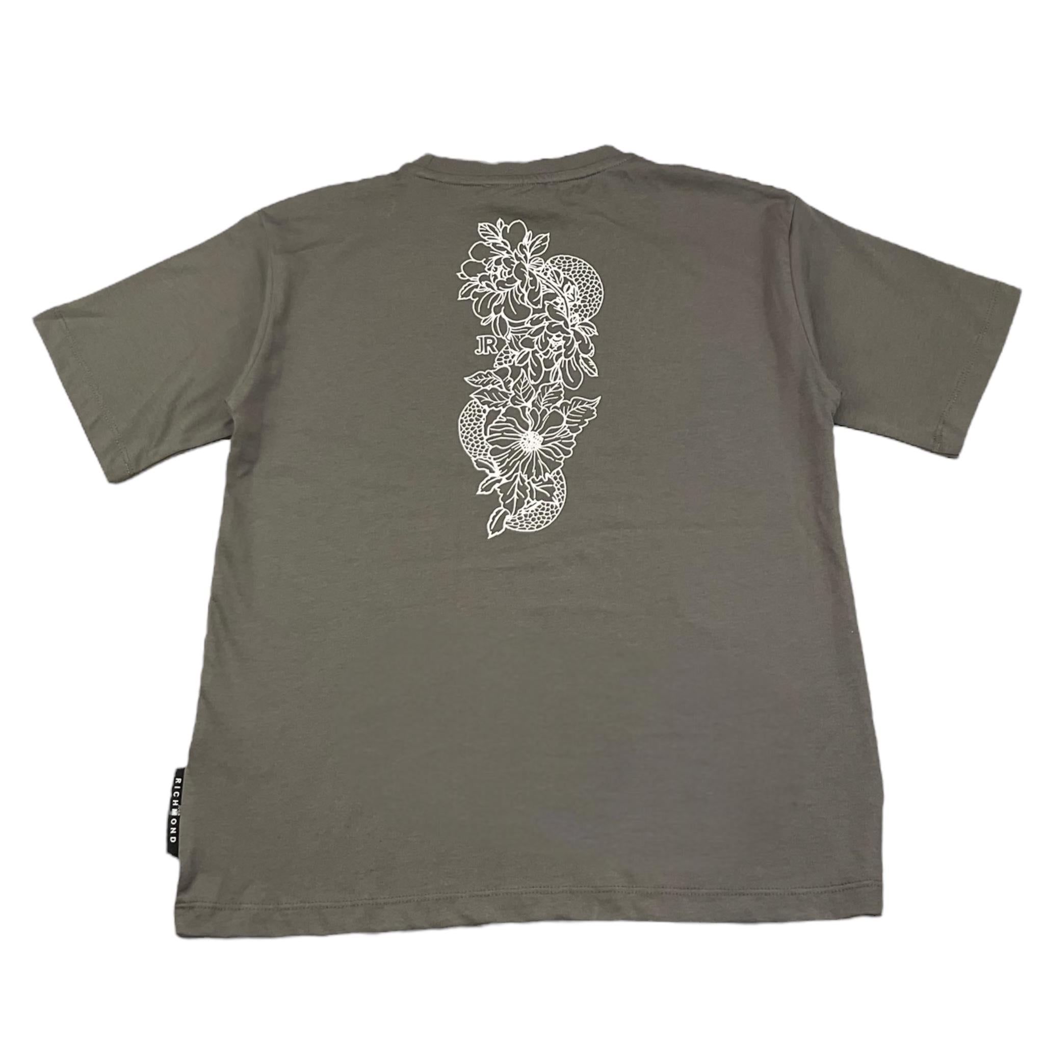 JOHN RICHMOND t-shirt girocollo tinta unita con stampa in contrasto Grigio per Bambino RGA25079TS GRIGIO JOHN RICHMOND 