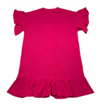 Gaelle Abito Mezza Manica Tinta Unita con Logo per Bambina 2746V00054 FUXIA GAELLE 