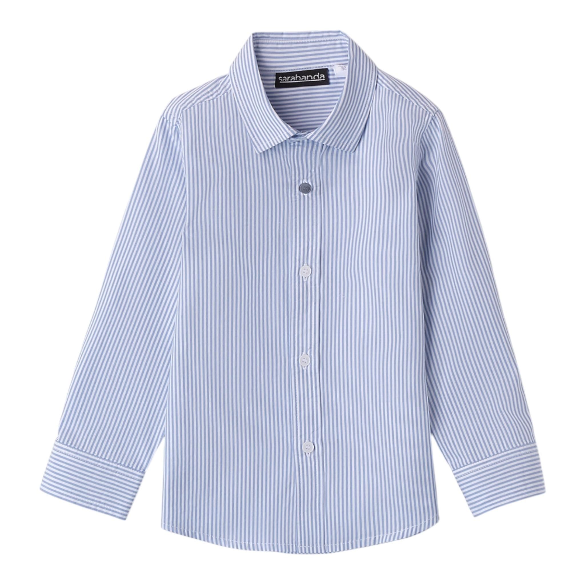 SARABANDA camicia tinta unita con fantasia a righe Bianco per Bambino 023J BIANCO SARABANDA 