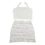 Elisabetta Franchi Gonna Tinta Unita con Ricami per Bambina EFCM015XX PANNA ELISABETTA FRANCHI 