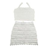 Elisabetta Franchi Gonna Tinta Unita con Ricami per Bambina EFCM015XX PANNA ELISABETTA FRANCHI 