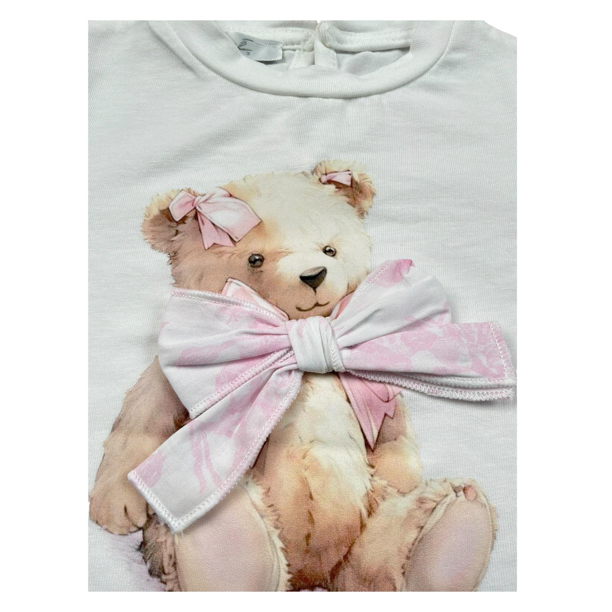 M+E' T-Shirt Girocollo tinta unita con Stampa Panna per Bambina UE1857J PANNA M+E' 