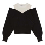 PATRIZIA PEPE maglia girocollo tinta unita con finta canotta Nero per Bambina 7K0042X NERO PATRIZIA PEPE 