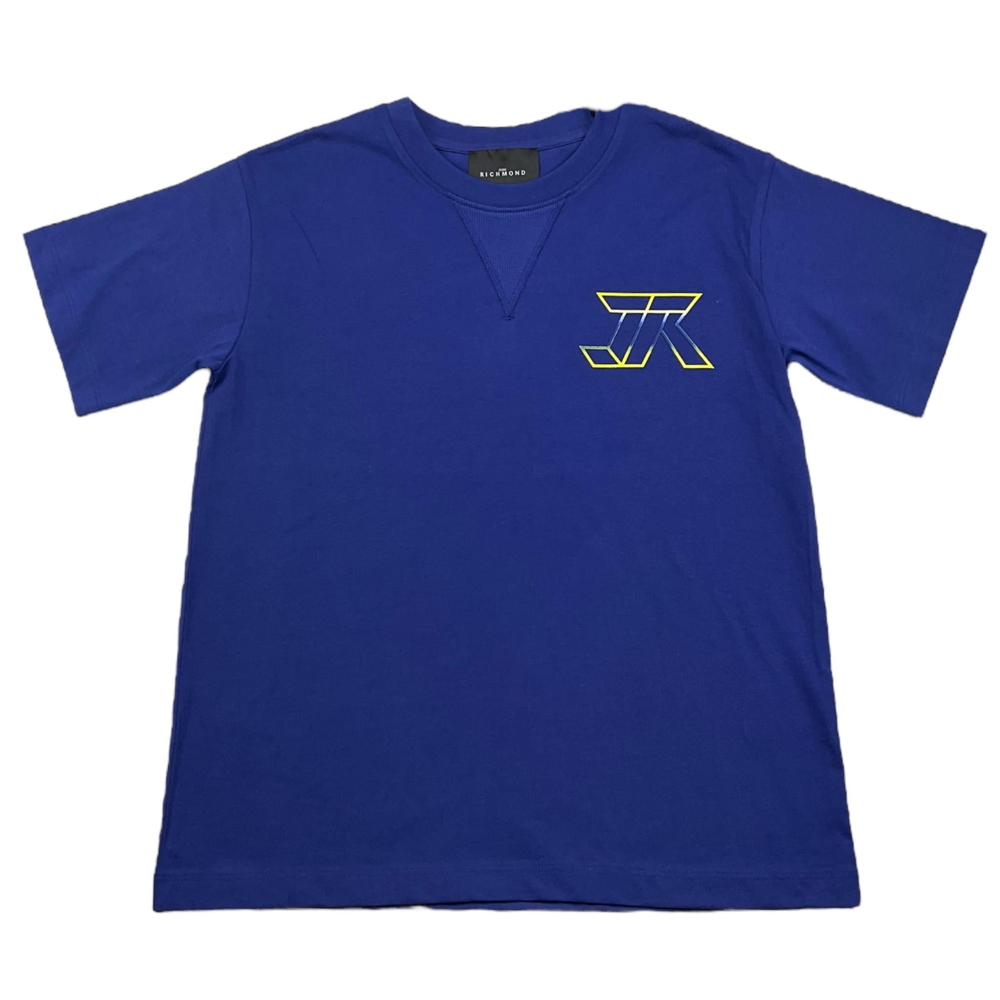 JOHN RICHMOND t-shirt girocollo tinta unita con stampa in contrasto Blu per Bambino RBA25219TS BLU JOHN RICHMOND 