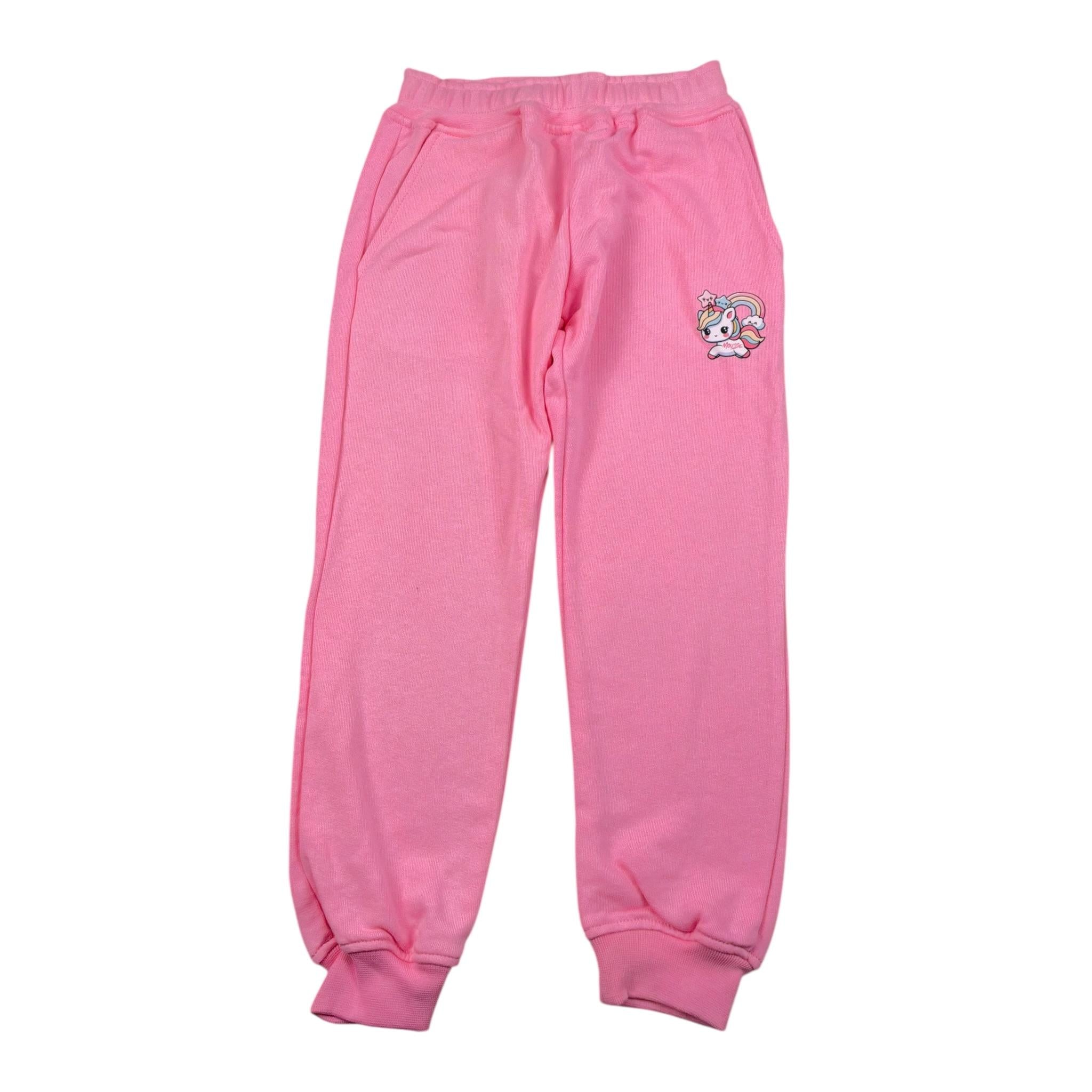 Mousse Pantalone Tinta Unita Modello Tuta per Bambina UNILEOPINK ROSA MOUSSE 