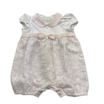 Ninnaoh Pagliaccetto Tinta Unita con Applicazione E Ricami per Neonata E25P4 BIANCO NINNAOH 